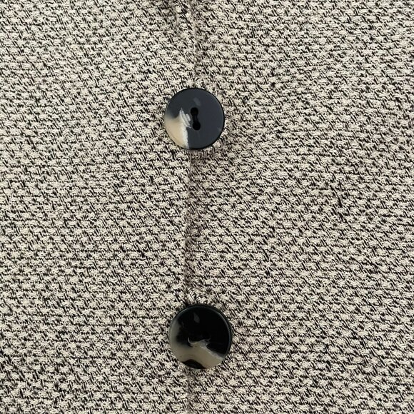 Vintage Linen Blend Womens Tweed Blazer Sz 2 Y2K Unique 4 Button Detail - Picture 3 of 10